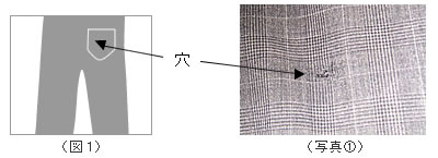 （図1・写真1）ズボンの穴